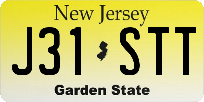 NJ license plate J31STT