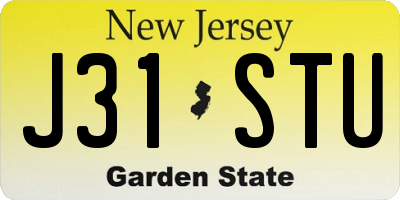 NJ license plate J31STU