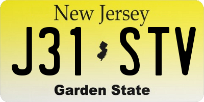 NJ license plate J31STV