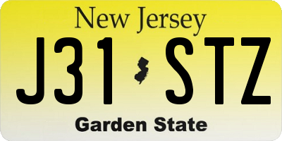 NJ license plate J31STZ
