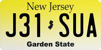 NJ license plate J31SUA