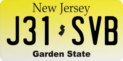 NJ license plate J31SVB