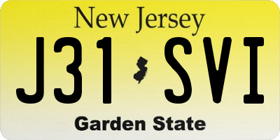 NJ license plate J31SVI