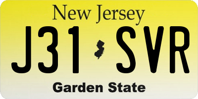 NJ license plate J31SVR