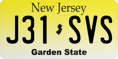 NJ license plate J31SVS
