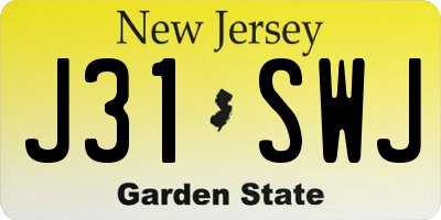 NJ license plate J31SWJ