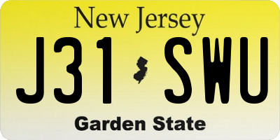 NJ license plate J31SWU