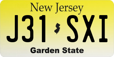 NJ license plate J31SXI