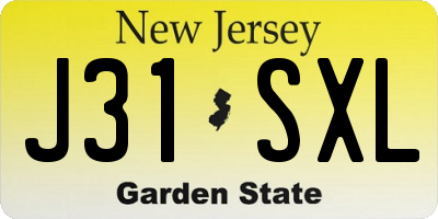NJ license plate J31SXL