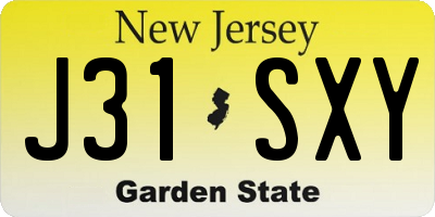 NJ license plate J31SXY