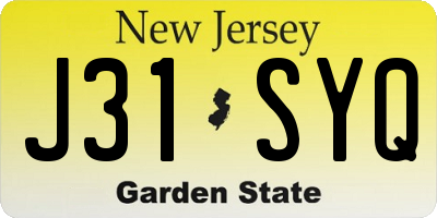 NJ license plate J31SYQ
