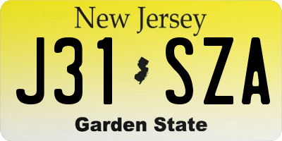 NJ license plate J31SZA