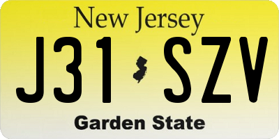 NJ license plate J31SZV