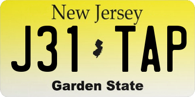 NJ license plate J31TAP
