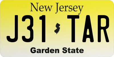 NJ license plate J31TAR