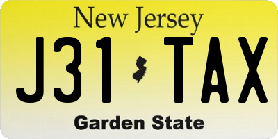 NJ license plate J31TAX
