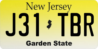 NJ license plate J31TBR