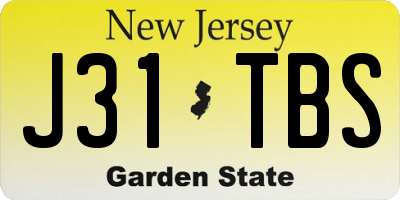 NJ license plate J31TBS