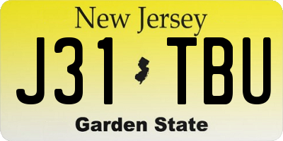 NJ license plate J31TBU