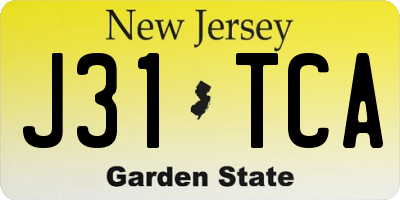 NJ license plate J31TCA