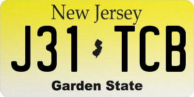 NJ license plate J31TCB