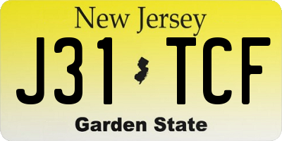 NJ license plate J31TCF
