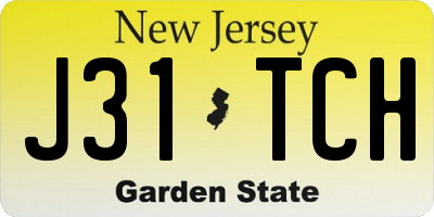 NJ license plate J31TCH