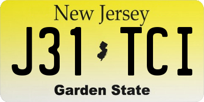 NJ license plate J31TCI