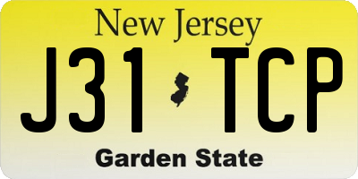NJ license plate J31TCP