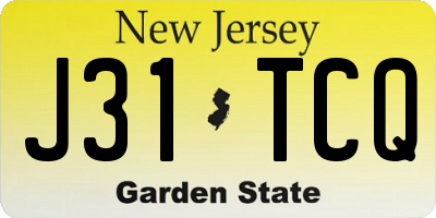 NJ license plate J31TCQ