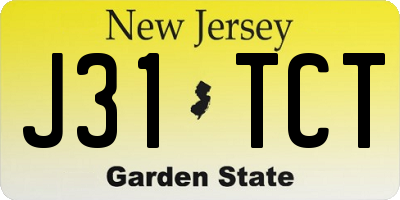 NJ license plate J31TCT