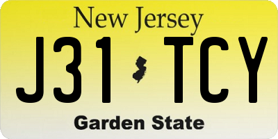 NJ license plate J31TCY