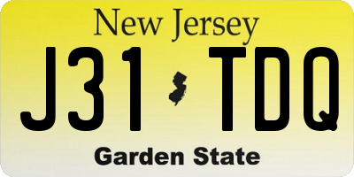 NJ license plate J31TDQ