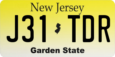 NJ license plate J31TDR