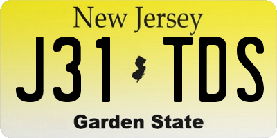 NJ license plate J31TDS