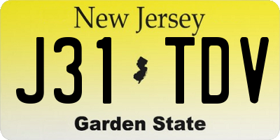 NJ license plate J31TDV