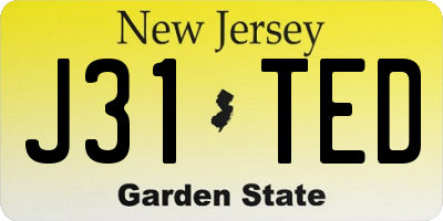 NJ license plate J31TED