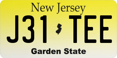 NJ license plate J31TEE