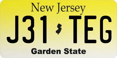 NJ license plate J31TEG