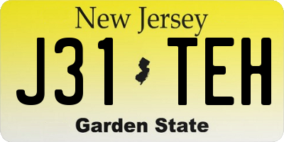 NJ license plate J31TEH
