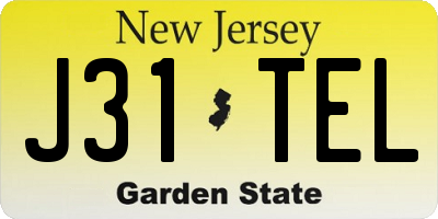NJ license plate J31TEL