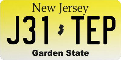 NJ license plate J31TEP