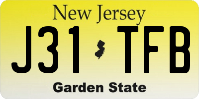 NJ license plate J31TFB