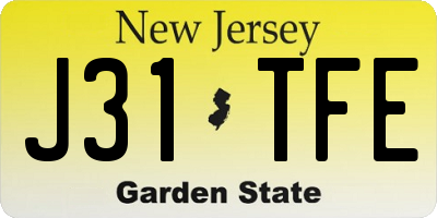 NJ license plate J31TFE