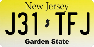 NJ license plate J31TFJ