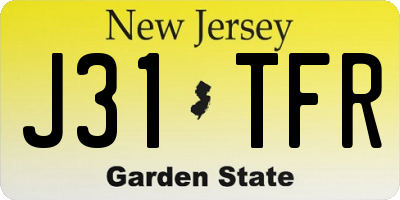 NJ license plate J31TFR
