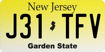 NJ license plate J31TFV