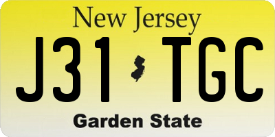 NJ license plate J31TGC