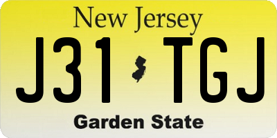 NJ license plate J31TGJ