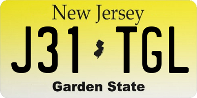 NJ license plate J31TGL